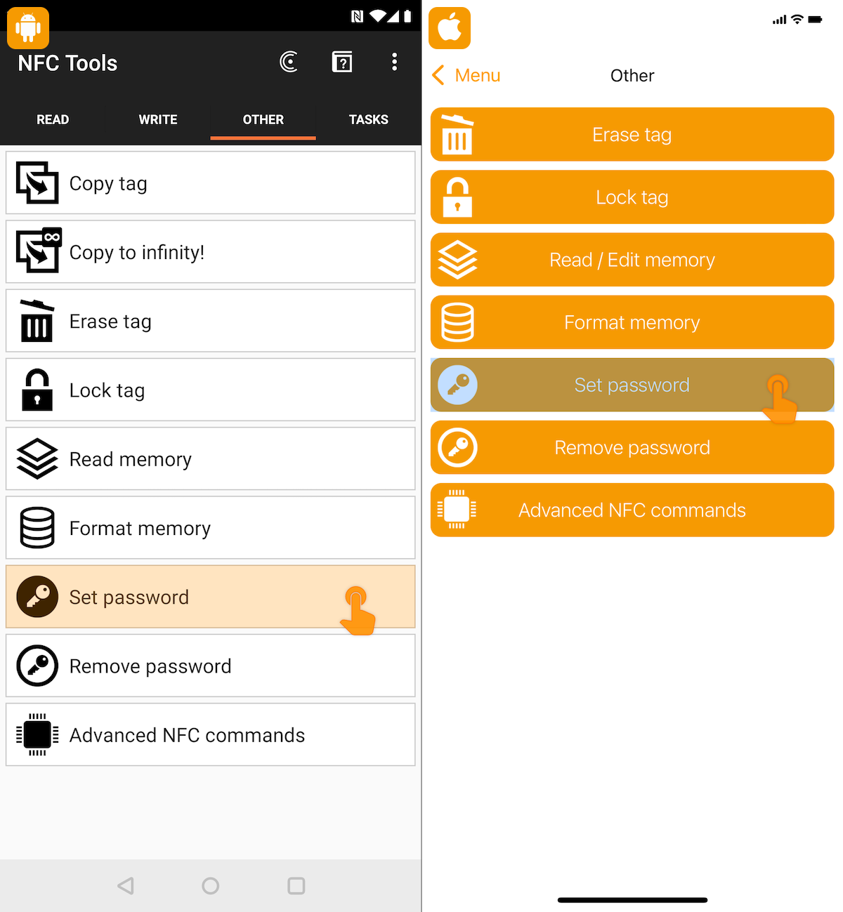 How to add a password to NFC Tag, Password Protect